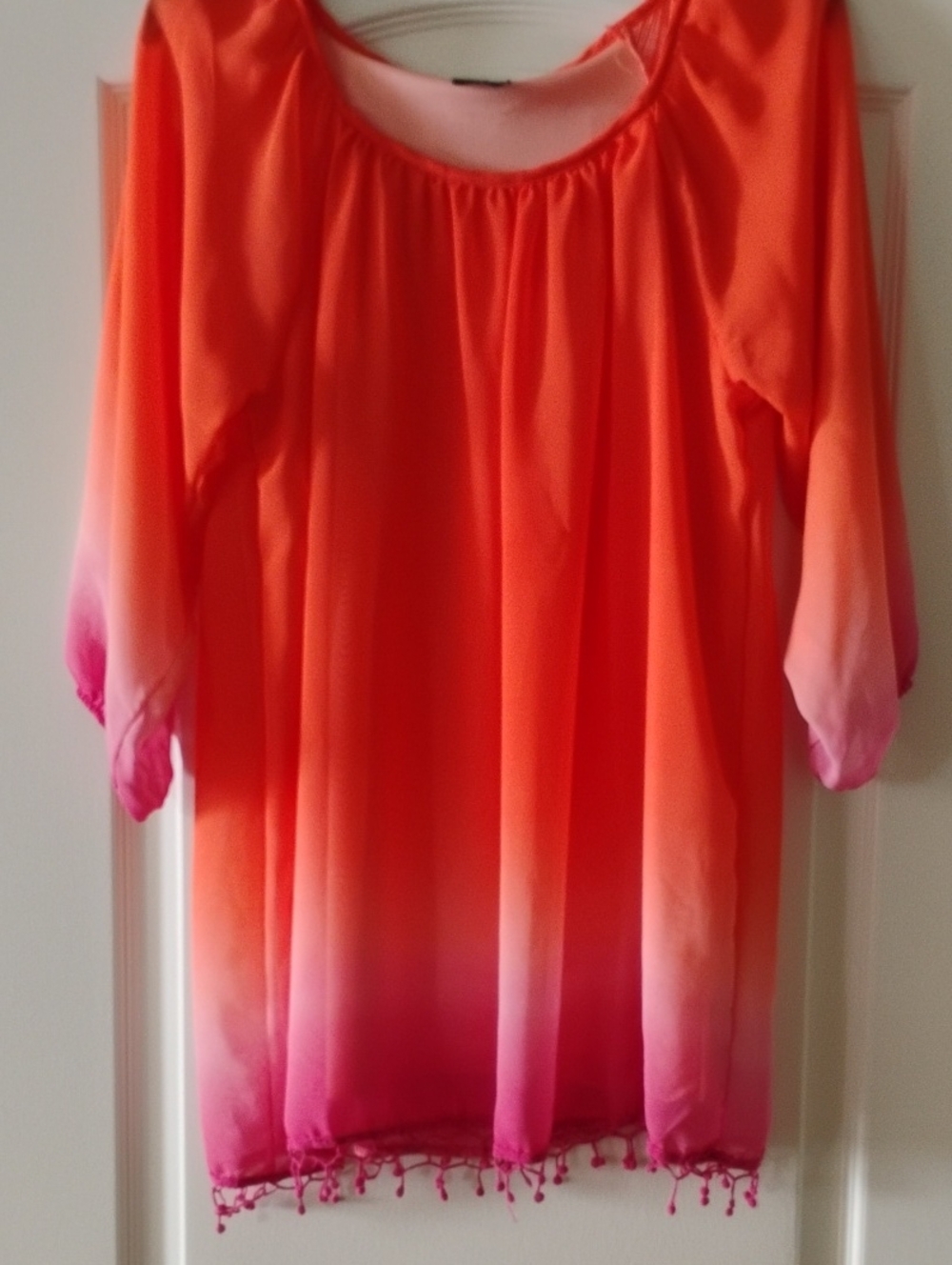 Women’s Ombre Orange-Pink Tunic Top